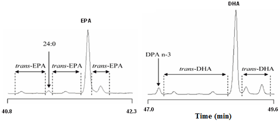 GC chromatogram of fish oil FAMEs