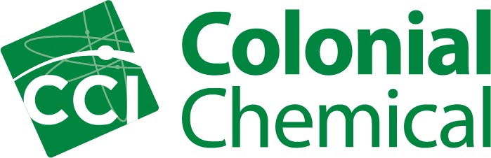 Colonia chemical logo with green font and a square with the letters CCI inside.