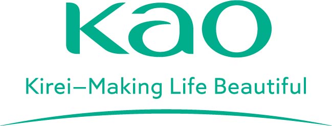 Kao logo in seafoam green with text that says Kirei - Making Life Beautiful