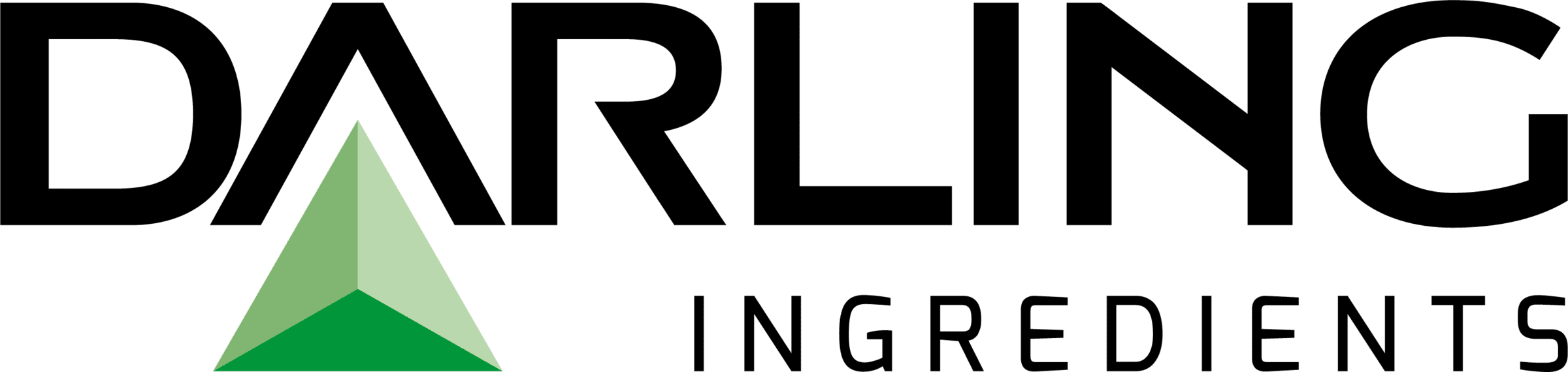 Darling Ingredients logo featuring a green prismatic triangle brand mark