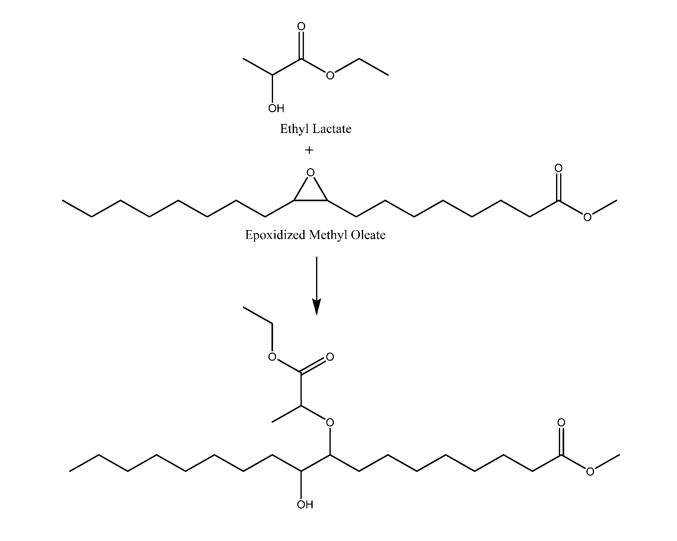 FIG 2. An example of a structure created by reacting a lactate with epoxidized oleic acid. After saponification the molecule becomes a bio-based surfactant. Source: Battelle 