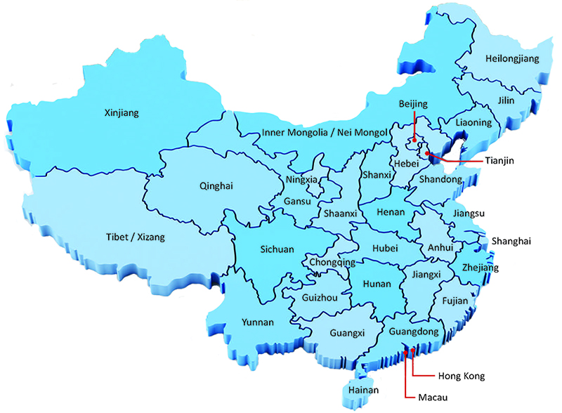 The provinces of China